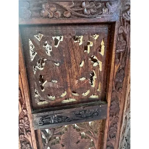 Antique Hand carved Hinged Square / Octagonal, Moroccan Style Table Base.